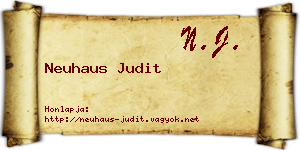 Neuhaus Judit névjegykártya